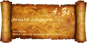 Arnold Zsigmond névjegykártya