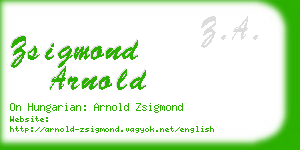 zsigmond arnold business card